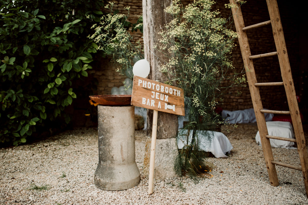 Décoration mariage champêtre au Domaine du Bouloy