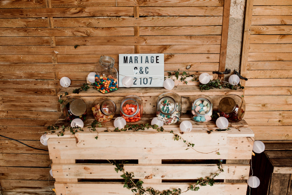Décoration mariage champêtre au Domaine du Bouloy